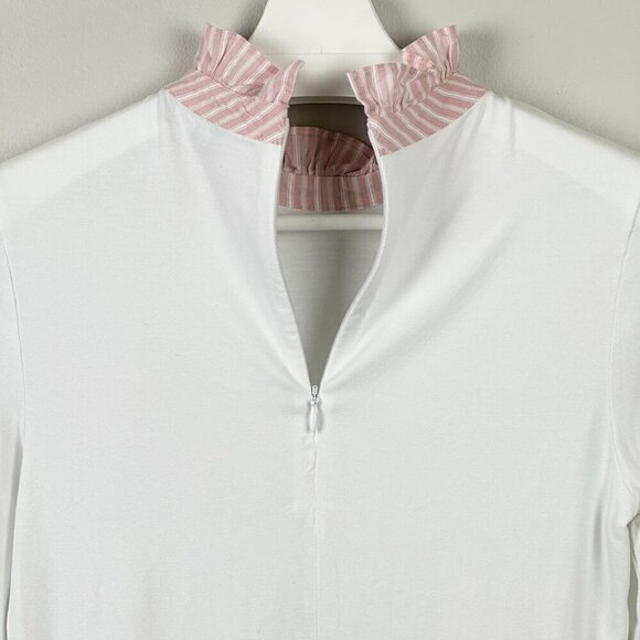 ME+EM Delicate Frill Layering Top White and Pink - Picture 7 of 9